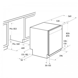 Lave vaiselle  F502X 12 cv semi encastrable FOCUS 