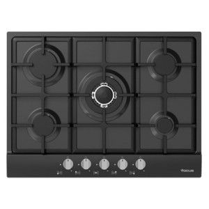 PLAQUE DE CUISSON FOCUS F4078BS 5 FEUX 70 CM NOIR