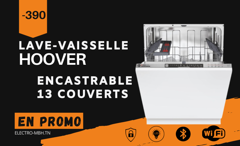 Lave Vaisselle HOOVER 13 Couverts Totalement encastrable 