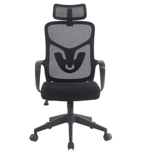 CHAISE DIRECTEUR ALBA AVEC ACCOUDOIRS NOIR Base Chromé