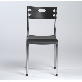 Chaise MEGA avec socle  en acier chromé 