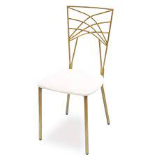 CHAISE IMPERIAL PEINTURE DORE + ASSISE CAPITONNE CREME