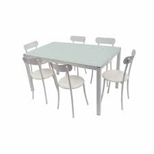 TABLE SERENA TOP EN VERRE + 6 CHAISES SPOT