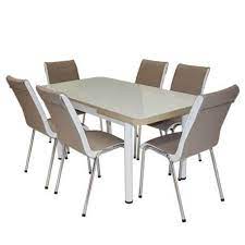PACK TABLE TULIPE TAUPE 130/160/80 CM + 6 CHIASE INFINITY 