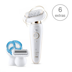Épilateur - Braun Silk-épil 9 Flex 9010 Wet & Dry + 6 accessoires dont brosse exfoliante