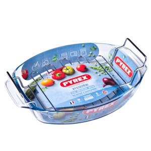 PLAT OVALE 40*28CM +GRILL PYREX IRRESISTIBLE