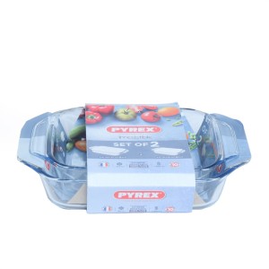 Lot de 2 Plats 35x23 et 31x20 cm Pyrex