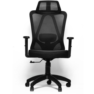 Chaise de Bureau Leonardo Noir Base Chromé