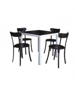 Table SERENA top en verre 80cm