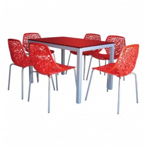 Table SERENA top en verre 120*80*75 cm cm