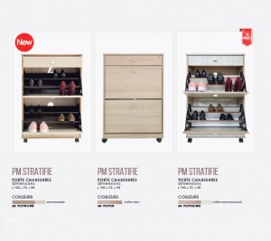 Porte chaussure PM stratifié 2P+1T 