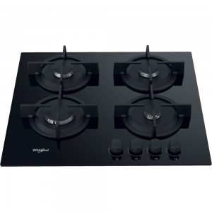 Plaque de cuisson 4 feux 60 cm a gaz en verre avec thermocouple GOR 615/NB 