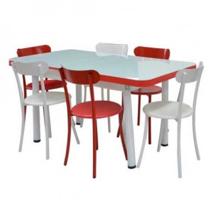 PACK SALLE A MANGER TABLE EXTENSIBLE TULIPE + 6 CHAISES SPOT