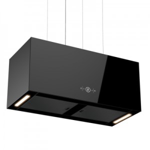 Hotte Suspendue  STELLA 90 Cm Verre Noir  